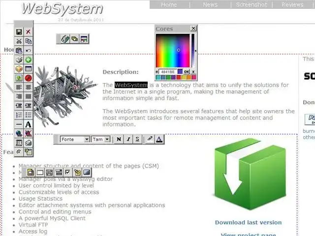 قم بتنزيل أداة الويب أو WebSystem لتطبيق الويب