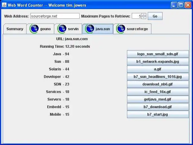 Download web tool or web app WebWordCount