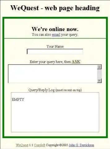 Download web tool or web app WeQuest - simple tiny chat-like system