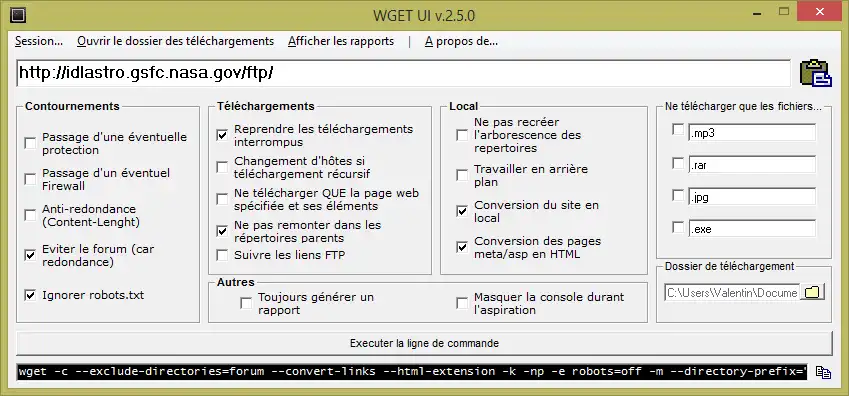 Download web tool or web app WGET UI