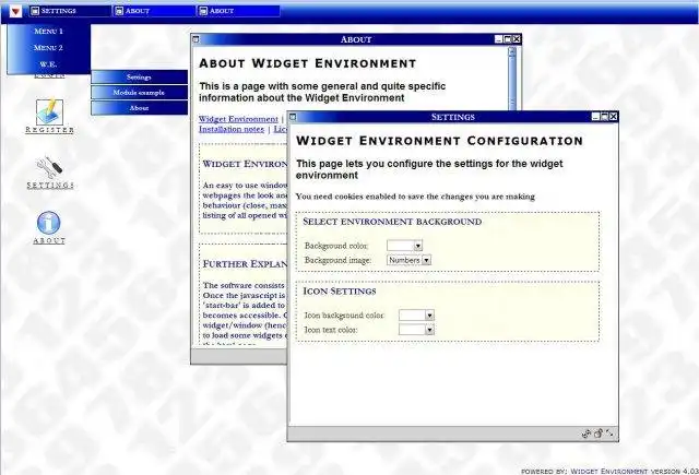 Download web tool or web app Widget Environment