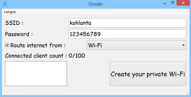 Download web tool or web app Wi-Fi Divider