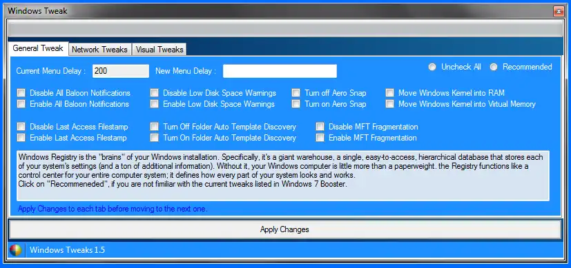 Загрузите веб-инструмент или веб-приложение Windows 7 Booster