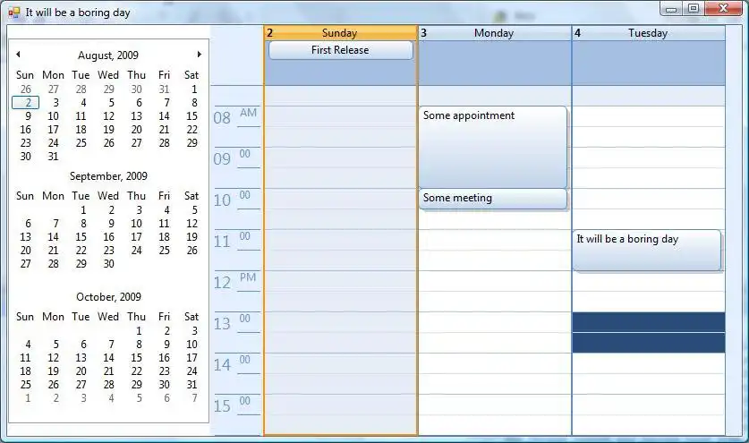 Download web tool or web app Winforms Calendar