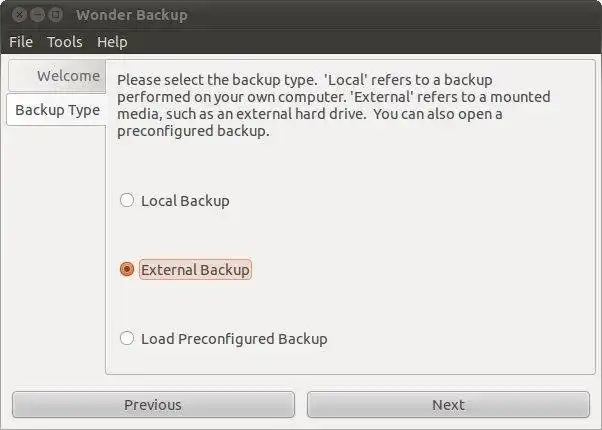 Download web tool or web app Wonder Backup