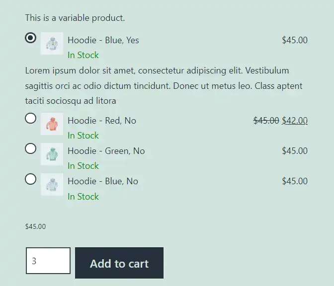 Download web tool or web app Woocommerce Variation Dropdown To Radio