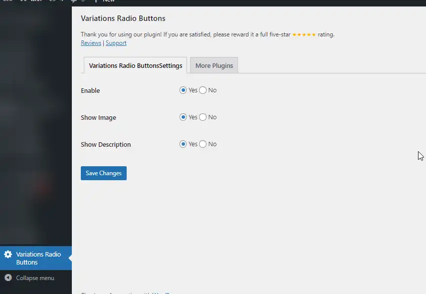 Download web tool or web app Woocommerce Variation Dropdown To Radio