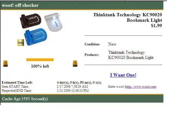 Download web tool or web app Woot-Off Checker in ASP