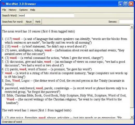 Download webtool of web-app WordNet 3.0 windows visual studio om in Windows online via Linux online te draaien