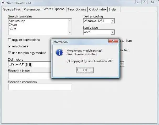 Download web tool or web app wordTabulator