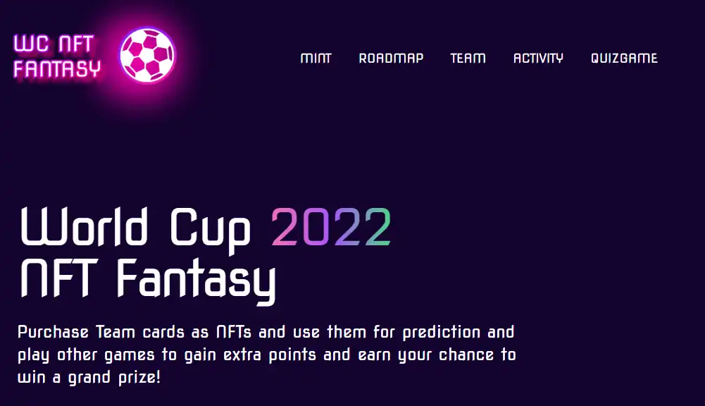 Download web tool or web app World Cup NFT Fantasy