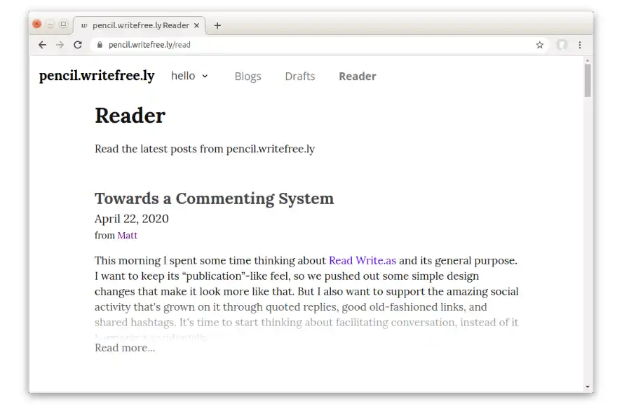Download web tool or web app WriteFreely