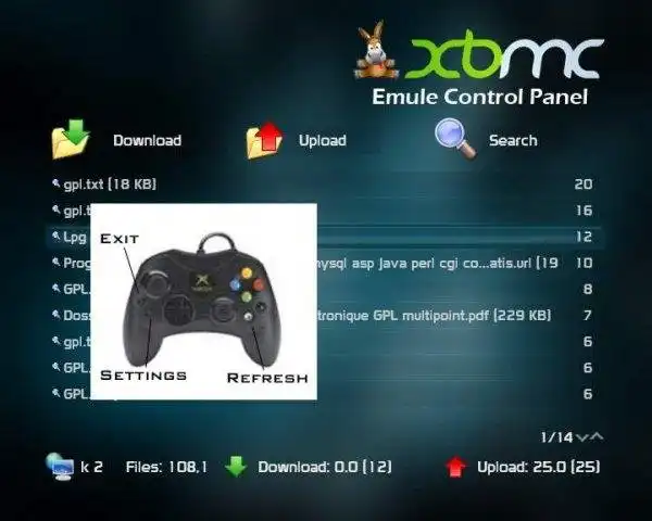 Download web tool or web app XBMC eMule Control Panel