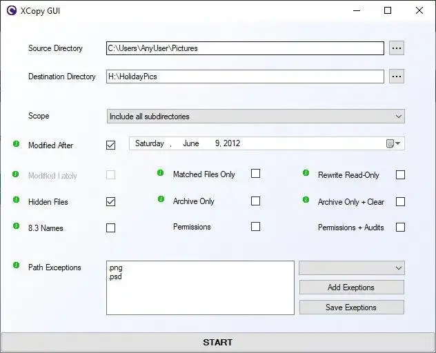 Download web tool or web app XCopy-GUI