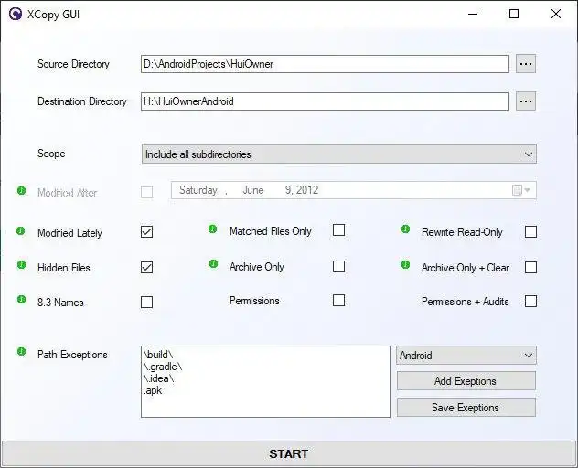 Download web tool or web app XCopy-GUI