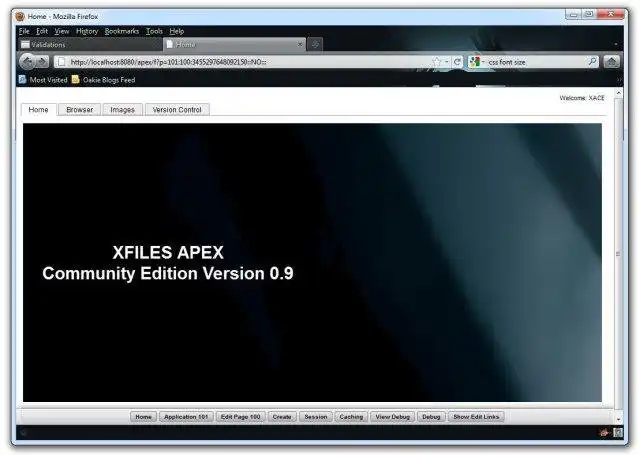 Web aracını veya web uygulamasını indirin XFILES APEX Community Edition (XACE)