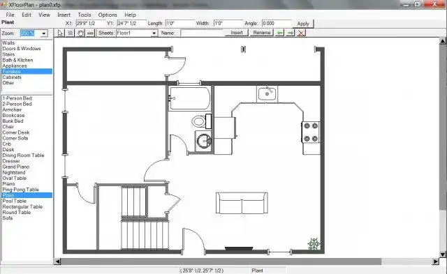 Download web tool or web app XFloorPlan to run in Windows online over Linux online