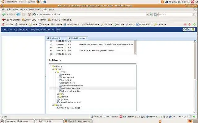 Download web tool or web app Xinc - Continuous Integration for PHP