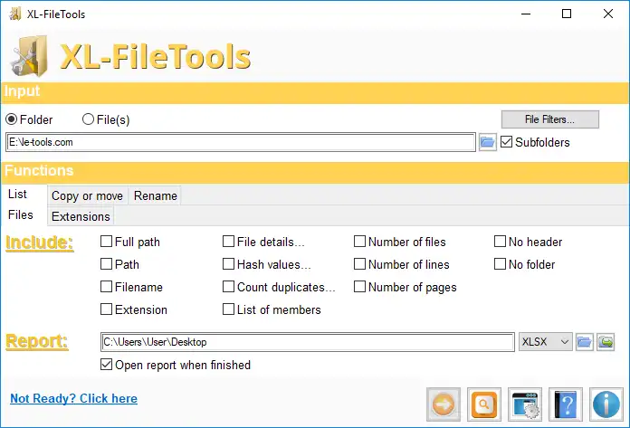 Download web tool or web app XL-FileTools