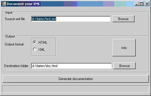 Download web tool or web app XMLConfigDocumenter