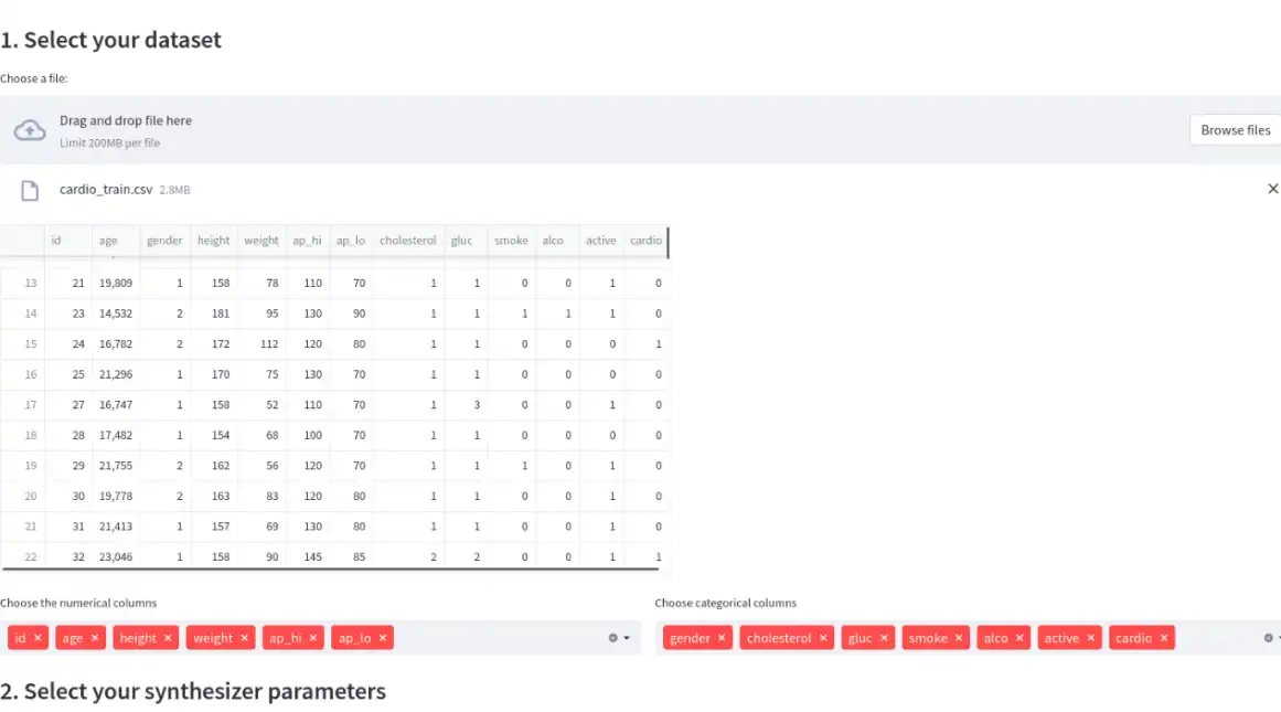 Download web tool or web app YData Synthetic