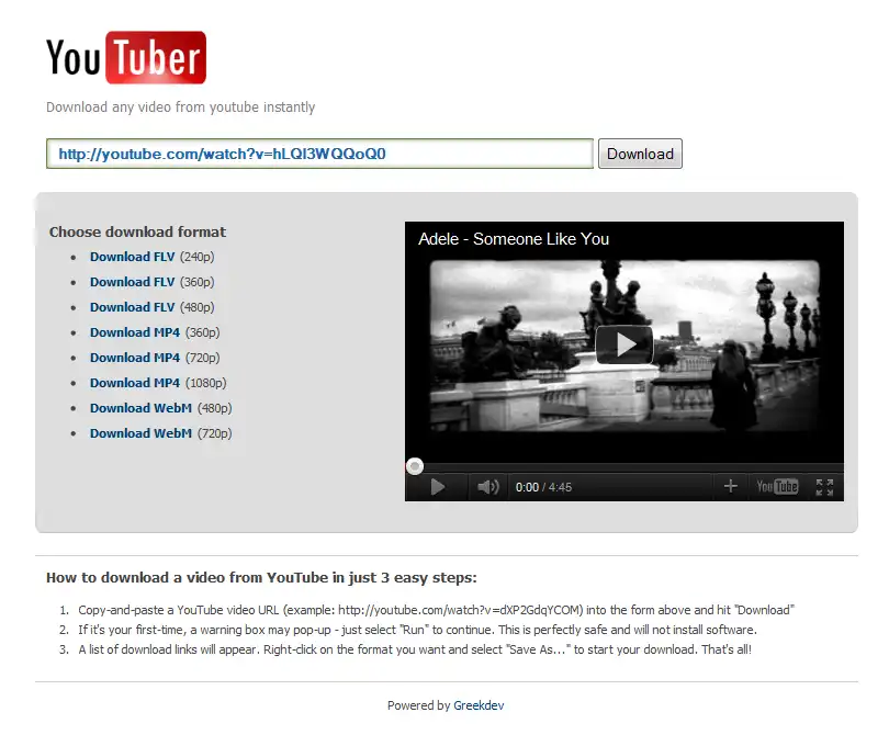 Download web tool or web app Youtube Online Downloader