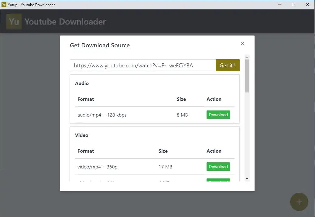 Download web tool or web app Yutup - Youtube Downloader (Windows)