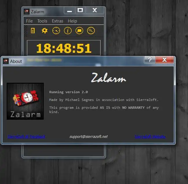 Download web tool or web app Zalarm