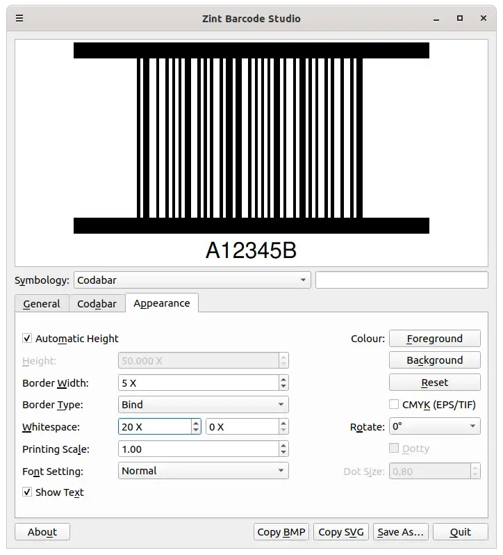 Mag-download ng web tool o web app Zint Barcode Generator