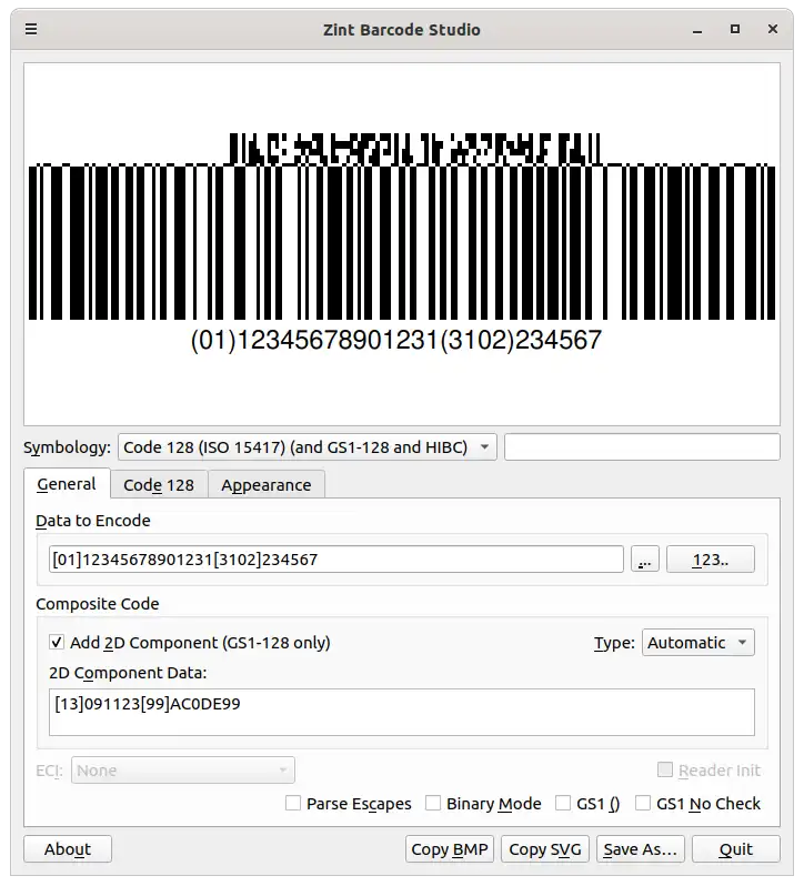 Mag-download ng web tool o web app Zint Barcode Generator