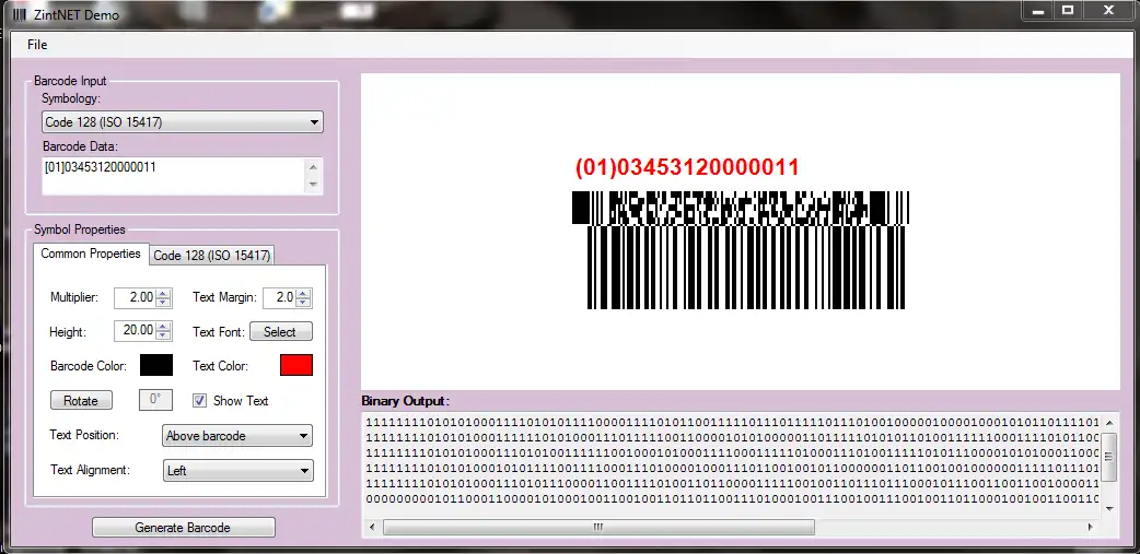 Download web tool or web app ZintNET - Barcode Library