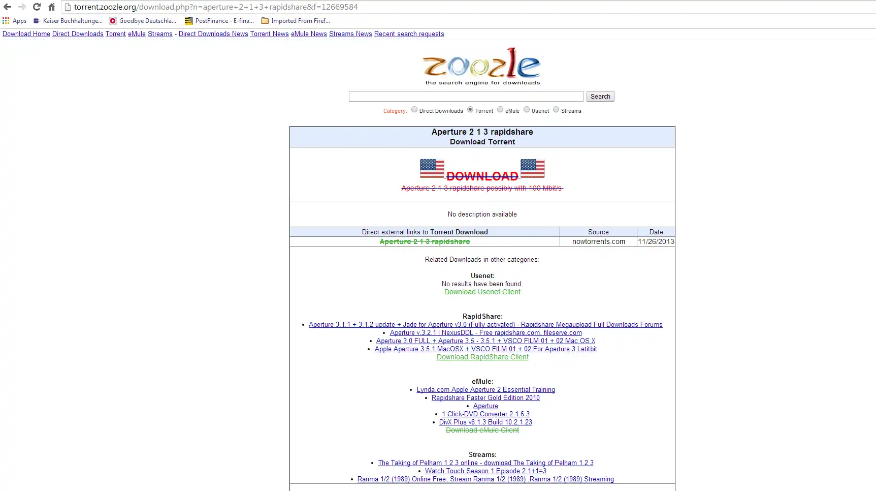 Download web tool or web app Zoozle Search  Download Suchmaschine